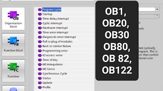 Organization block (OBs) in siemens TIA Portal