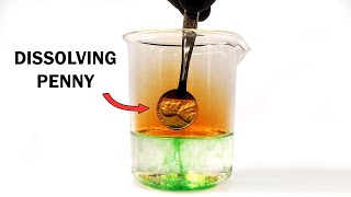 Completely dissolving a penny in acid