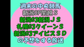 G3新潟JSやG3クイーンS、アイビスSDなどの予想をする放送