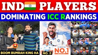 IND🇮🇳 Players Dominating ICC Rankings 🥵| Bumrah No 1 Jaiswal No 2 Hardik No 1 | Pak Public Reactions