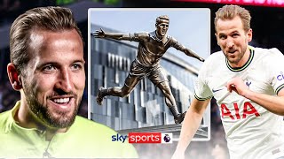 Harry Kane reacts to speculation a STATUE will be built for him at Tottenham 🏟️🏆
