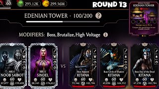 Fatal Edenian Tower Boss Battle 100,120 \u0026 140 Fight + Reward MK Mobile | Team MK11