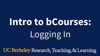 Logging in to bCourses