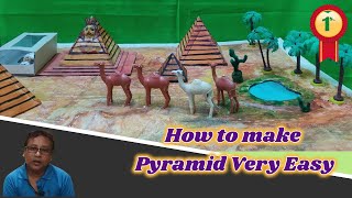 How to Make a 3D Pyramid Model for School project || How to make Pyramid Model Very Easy