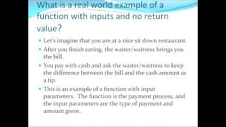 QTP Video Tutorial: How To Write Function With Inputs And No Return Value