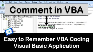 How to Insert Comment in VBA Coding | VBA Tutorial | By Rohit Narang