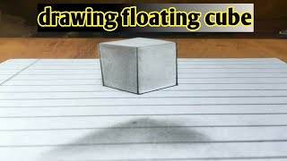 #3Dart #drawing #shiyasart  Floating Cube - 3D Trick Art on Paper