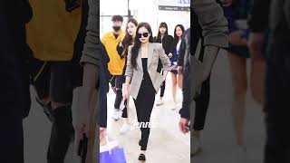 which blackpink member has the best airport fashion #blackpink #jennie #jisoo#lisa#rosé#kpop#shorts