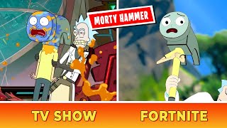 Comparing FORTNITE Morty Hammerhead vs TV Show Morty Hammerhead (Rick and Morty x Fortnite)