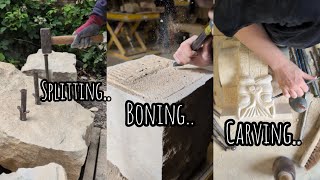 Traditional Stone Masonry 101! .. splitting, boning and carving at Lincoln cathedral