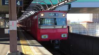 名鉄6500系鉄仮面6512f＋6800系金魚鉢6820f、上小田井駅  発車