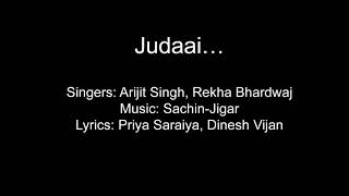 Judai,( Chadariya Jheeni re Jheeni ) Badlapur 2015 song, Full Lyrics.