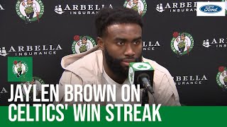 POSTGAME PRESS CONFERENCE: Jaylen Brown on Celtics' win streak, Derrick White's impact