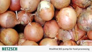 NETZSCH Pumps UK: Hopper-mounted BO pump processing onions