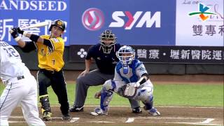 20130711 CPBL 象 VS 猿 1上 一壘鬧空城 張志豪高彈跳內野安打