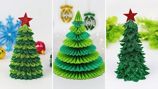 DIY 3 Amazing Paper Christmas Tree Making Ideas | How To Make 3D Christmas Tree | Christmas Crafts