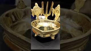 Shankh Chakra Namah Brass diya elegant.*Size*5.5\