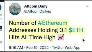 Crypto news №134. Number of ETH Addresses Holding 0.1 ETH Hits All Time High