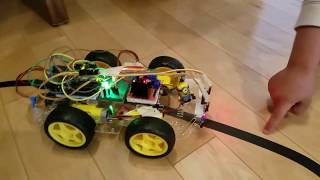 Four-wheel Drive Arduino Line Follower Robot with LED turn signal