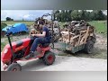 wood transport with a mower holztransport mit einem aufsitzmäher echo trak