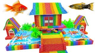 DIY - Build Chinese Ancient Stilt House Aquarium With Magnetic Balls (Satisfying) - Magnetic Cube