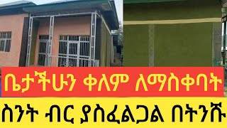 ቤታችሁን ቀለም ለማስቀባት፤በትንሽ ብር፤ቆንጆ ቤት ምርጥ ቀለም አስቀቡ