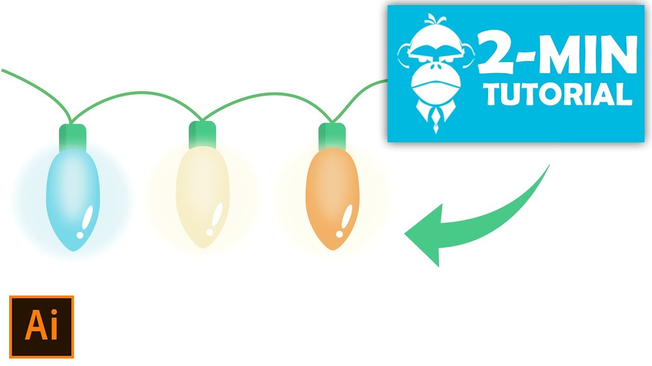 Flat Design Christmas Lights Illustrator Tutorial Youtube