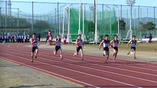 近江高校男子陸上競技部　岐阜経済１００ｍ②（中溝、丸山、河内） 2018.3.17