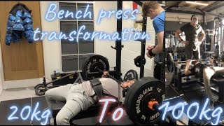 benchpress transformation-40kg to 100KG at 15