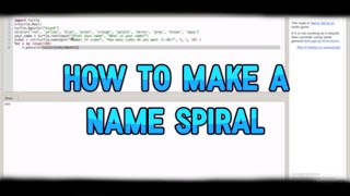 Draw Name | Python Turtle | Name spiral Tutorial