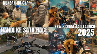 Royal enfield scram 440 launch event | nandi ke sath race kyu lgate hai log ?