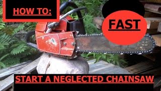 How to: Start Neglected Chainsaw Left in Rain (Husqvarna L65) **Bad Ass Saw**