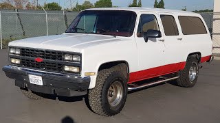 1990 Chevrolet Suburban 4x4 Weiss Rot