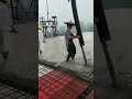 concrete pouring during raining