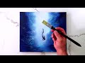 Deep Dive | How to paint a diver in underwater cave | Acrylic step by step painting demonstration