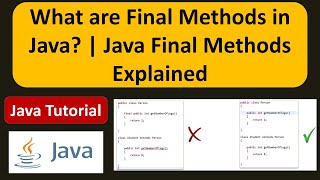 What are Final Methods in Java? | Java Final Methods Explained | Java Tutorial