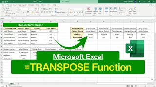 How to use TRANSPOSE Function in Microsoft Excel