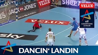 Breakdancing Landin - Kiel goalkeeper stops a penalty in crazy way | VELUX EHF Champions League