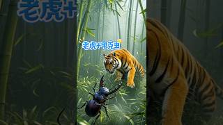 当一只老虎与一只甲克虫混合，究竟会变成什么样的神兽？#animals #beast #fusion #tiger #beetle #怪兽