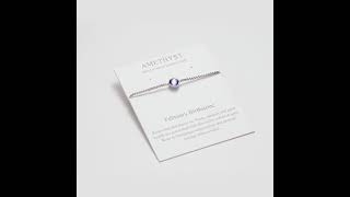 February (Amethyst) Birthstone Bracelet Created with Zircondia® Crystals by Philip Jones Jewellery