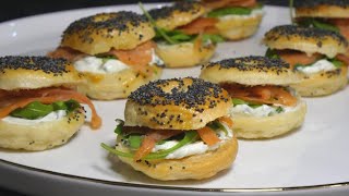 🎄 RECETTE DE FÊTES  ⭐️ : MINI BAGELS  AU SAUMON APPÉRITIFS