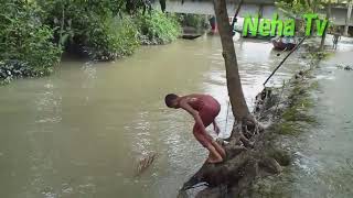 How to swim? Boys of villages swimming in the Canal  most funny video.