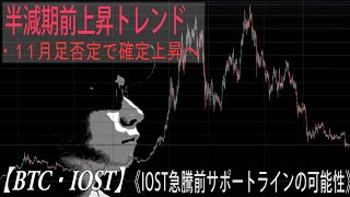 【BTC・IOST】11月足高値否定で半減期前上昇トレンドへ