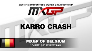 MXGP of Belgium 2014 Matiss Karro Crash - Motocross