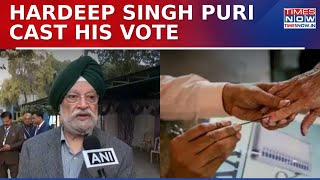 Union Minister Hardeep Singh Puri Casts His Vote, Predicts BJP's Win In Delhi Elections