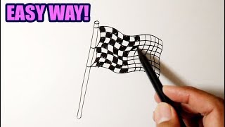 How to draw Checkered Race Flag | Easy Drawing Ideas