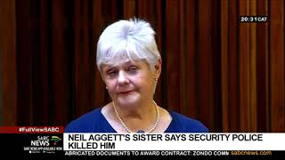 Aggett's sister believes police security branch was responsible for his death