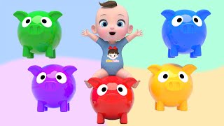 5 Color Animal Song! | The Ants Go Marching Nursery Rhymes | Baby & Kids Songs