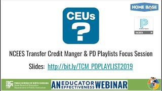 NCEES Transfer Credit Manger PD Playlists Focus Session