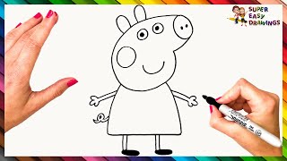 How To Draw Peppa Pig Step By Step 🐷❤️ Peppa Pig Drawing Easy